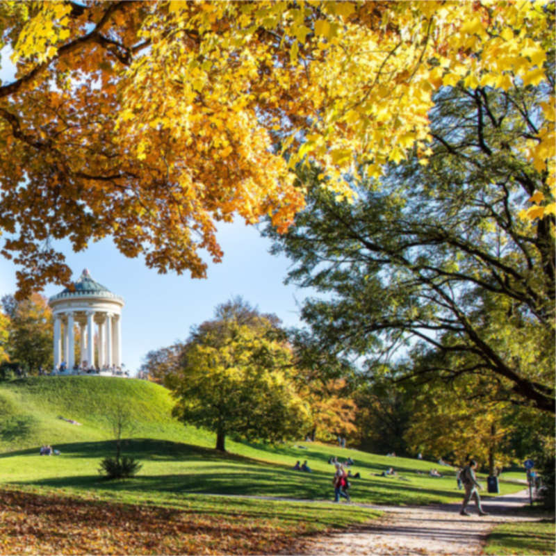 Der Englische Garten in München im Herbst