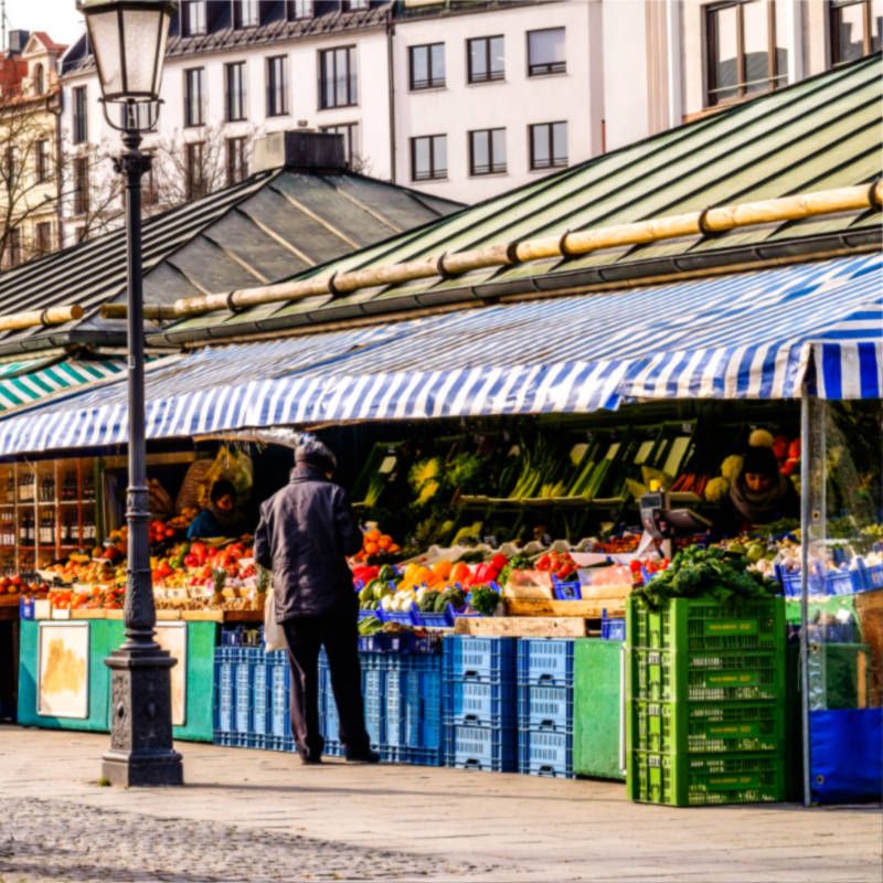 Der Viktualienmarkt in München
